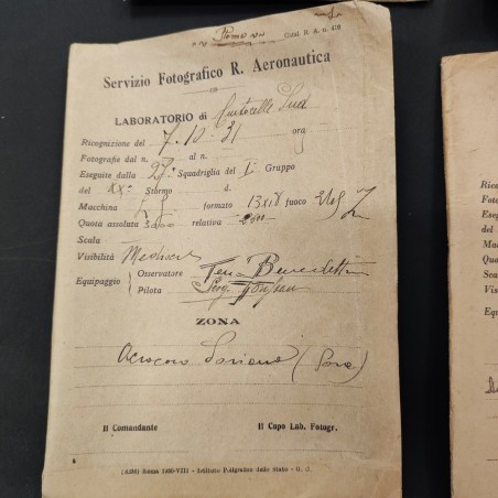 Lotto accumulo di fotografie originali aeree Regia Aeronautica anni 30