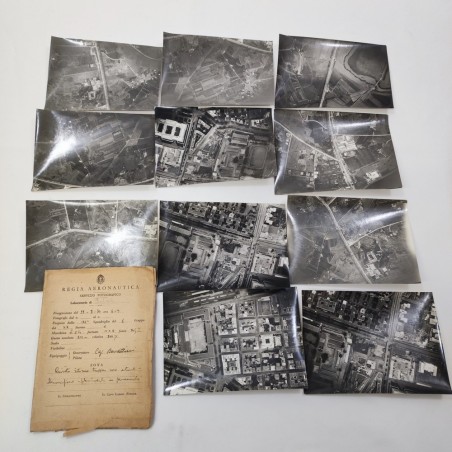 Lotto accumulo di fotografie originali aeree Regia Aeronautica anni 30
