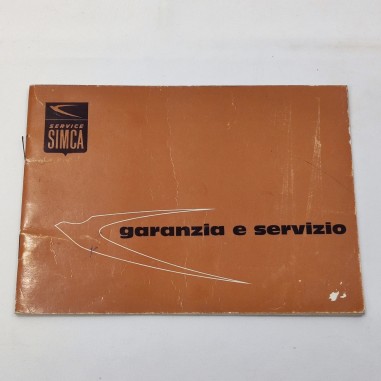 Libretto Simca Garanzia e Servizio parzialmente compilato anno 1964 modello 1300