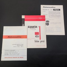 Lotto di 3 listini Fotoexakta anno 1963, 1964 e 1965