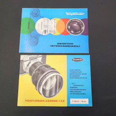 Lotto di 2 opuscoli ottiche fotografiche Voigtlander professionismo