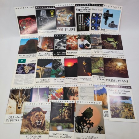 Lotto di 30 opuscoli promozionali tecniche di fotografia Hassemblad