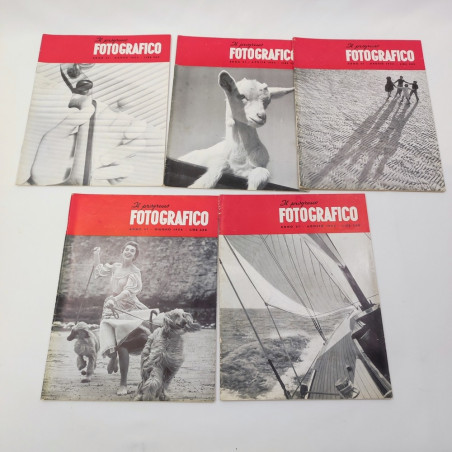 lotto di 5 riviste Il Progresso Fotografico marzo agosto 1954