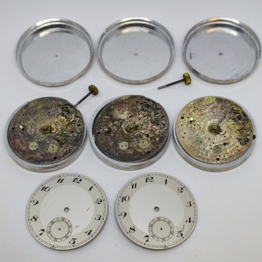 Lotto di 3 movimenti orologi Eberhard d. 40 mm fondo magazzino laboratorio