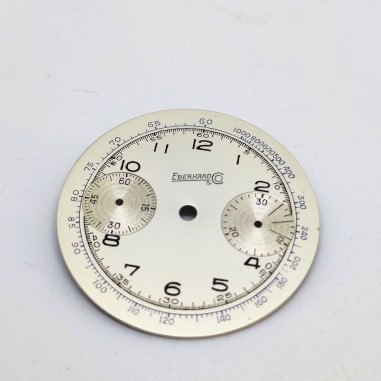 Quadrante originale orologio Eberhard d. 35 mm con doppio quadrante e tachimetro