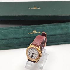 Orologio cronografo meccanico carica manuale Lorenz con fasi lunari e datario 2