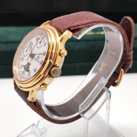 Orologio cronografo meccanico carica manuale Lorenz con fasi lunari e datario