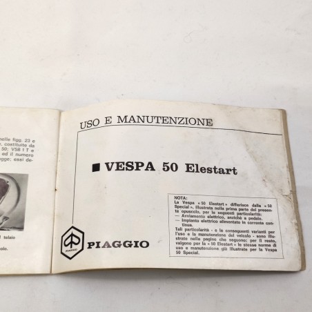 Piaggio Vespa 50 Special Elestart libretto uso manutenzione originale