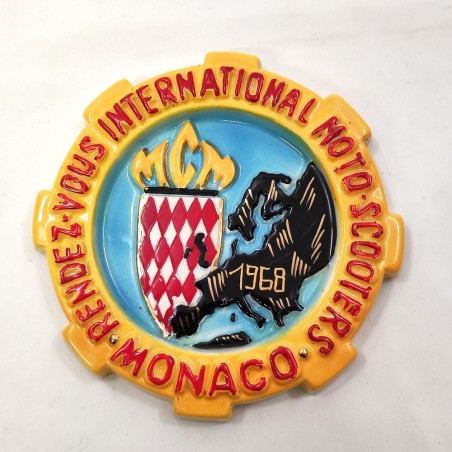 Formella ceramica Rendez Vous International Moto Scooters Monaco 1968