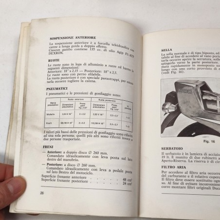 Ducati libretto uso manutenzione 500 SL Desmo Pantah 1981 Mod. 807 1° ed.
