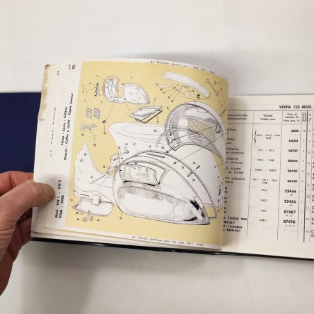 Piaggio VESPA 125 catalogo parti di ricambio originale valido dal 1955