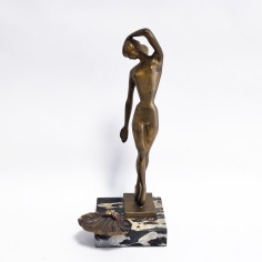 Scultura in ottone ballerina nuda Manners h. 35 cm