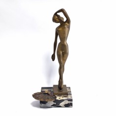 Scultura in ottone ballerina nuda Manners h. 35 cm 2