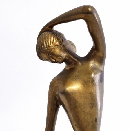 Scultura in ottone ballerina nuda Manners h. 35 cm