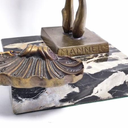 Scultura in ottone ballerina nuda Manners h. 35 cm