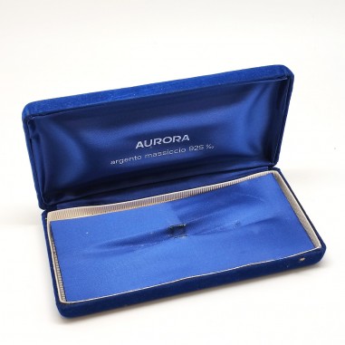 Originale scatola penna Aurora colore blu usata 16,5x8 cm