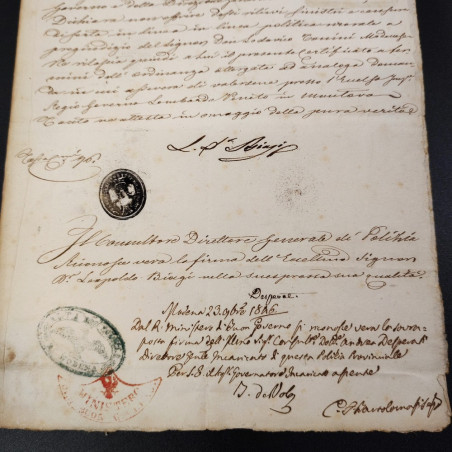 Documento originale Dichiarazione Modena 1846