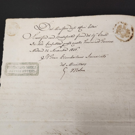 Documento originale Dichiarazione Modena 1846