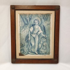 Antonio Consetti quadretto con bozzetto studio di figura femminile