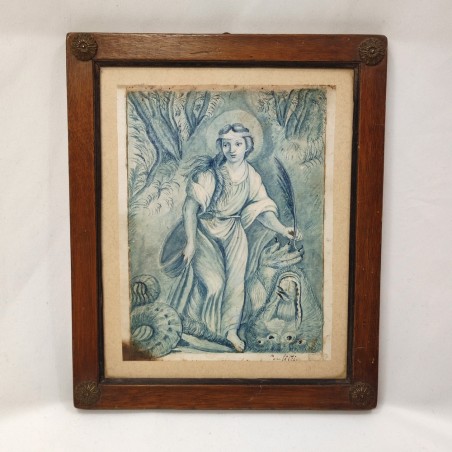 Antonio Consetti quadretto con bozzetto studio di figura femminile