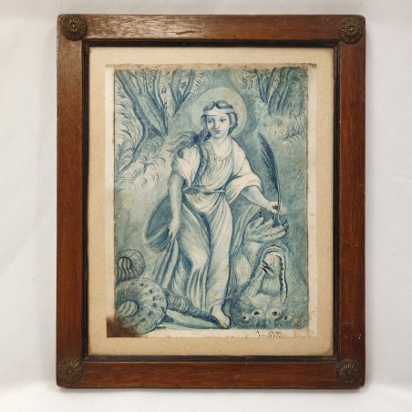 Antonio Consetti quadretto con bozzetto studio di figura femminile