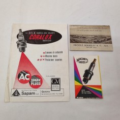 3 opuscoli e deplian candele auto e grandi motori Ercole Marelli
