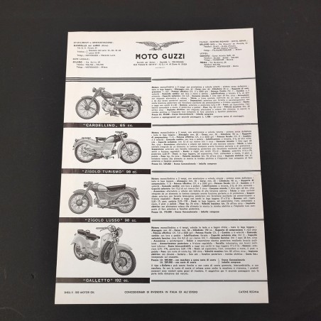 Borchure originale gamma Moto Guzzi 1955