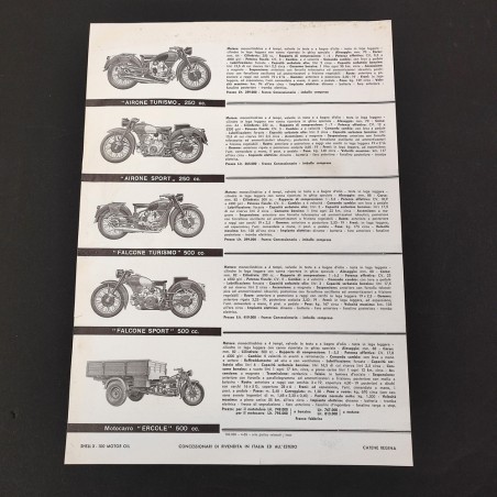 Borchure originale gamma Moto Guzzi 1955