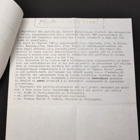Originale lettera a firma Almirante destinatario Mirko Tremaglia 1982