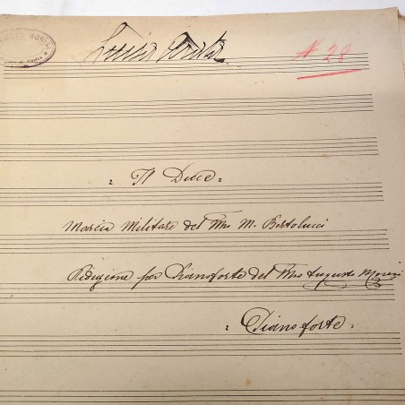 Originale spartito musicale Il Duce Marcia Militare di M. Bartolucci