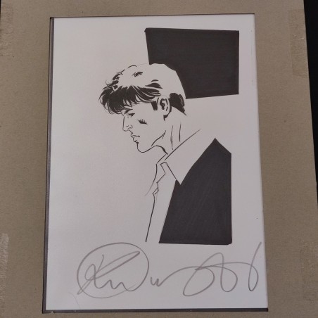 Originale tavola Dylan Dog disegno di Nunziati con autografo e timbro a secco