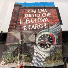 Originale manifesto pubblicitario Bulova 100x140 cm anno 1976
