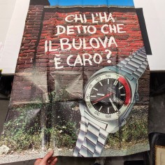 Originale manifesto pubblicitario Bulova 100x140 cm anno 1976 2