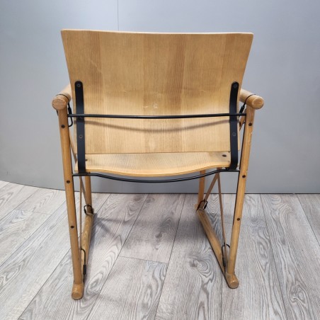 Sedia in legno tipo regista modernariato design anni 60/70