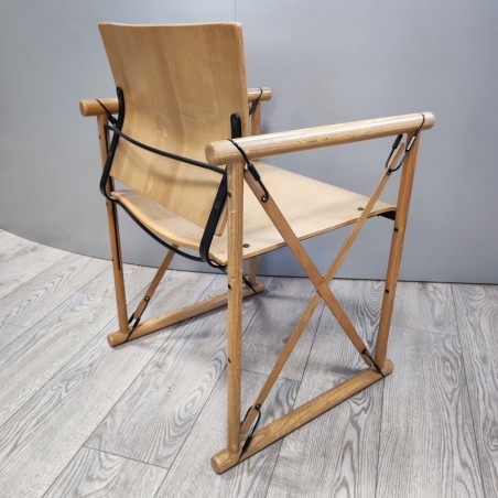 Sedia in legno tipo regista modernariato design anni 60/70