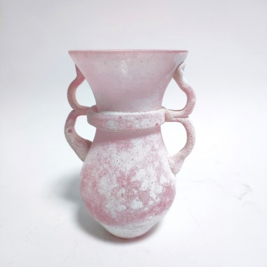 Vaso Seguso scavo rosa tipo etrusco rosa 13,5 cm