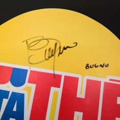 Paletta gialla Esta The con autografo ciclista Gianni Bugno 2