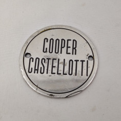 Placca in alluminio con incisione Cooper Castellotti diametro 50 mm