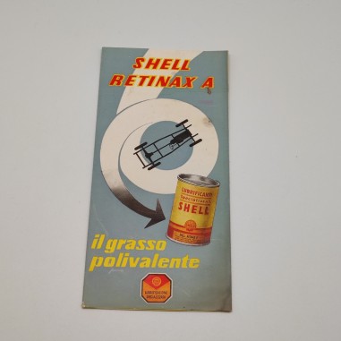 Brochure Shell Retinax A pieghevole 4 pagine 1952