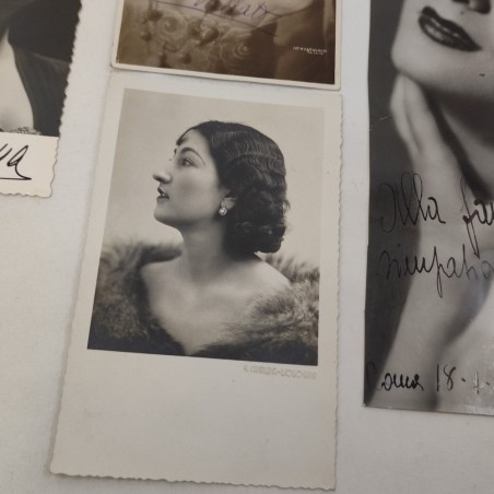 4 fotografie cantanti anni 40 con autografo