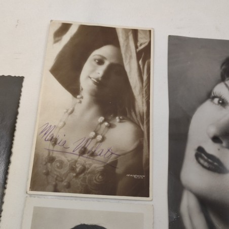 4 fotografie cantanti anni 40 con autografo
