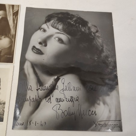 4 fotografie cantanti anni 40 con autografo