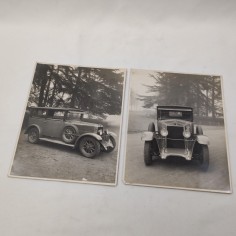 Lotto di due fotografie in bianco e nero auto anni 30
