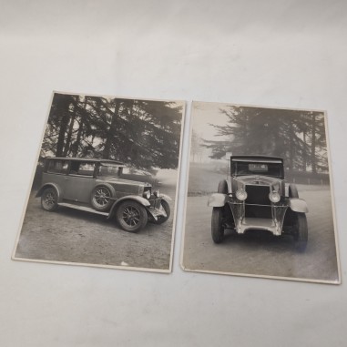 Lotto di due fotografie in bianco e nero auto anni 30
