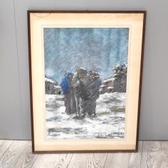 Quadro pastello su carta Enzo Grande Neve 44x63 cm 60x80 cm cornice
