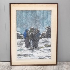 Quadro pastello su carta Enzo Grande Neve 44x63 cm 60x80 cm cornice 2