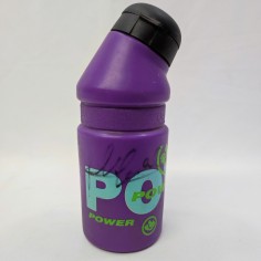 Autografo ciclista Moreno Argentin su borraccia in plastica viola 2