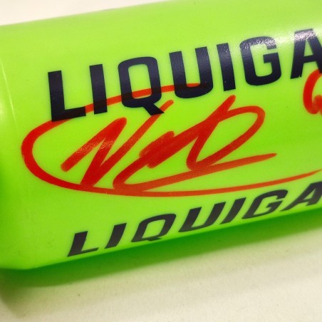 Autografo ciclista Vincenzo Nibali su borraccia in plastica verde Liquidgas