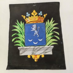 Stemma nobiliare tempera su carta periodo 1800 misure 46x58 cm 2