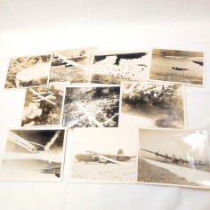 Lotto di 10 foto aeroplani USA e bombardamenti WWII 2